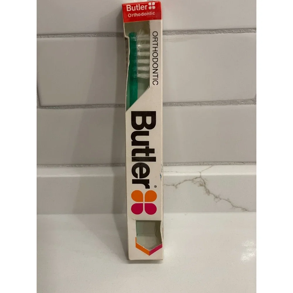 Vintage Butler Orthodontic Toothbrush Medium Depressed Center New Old Stock